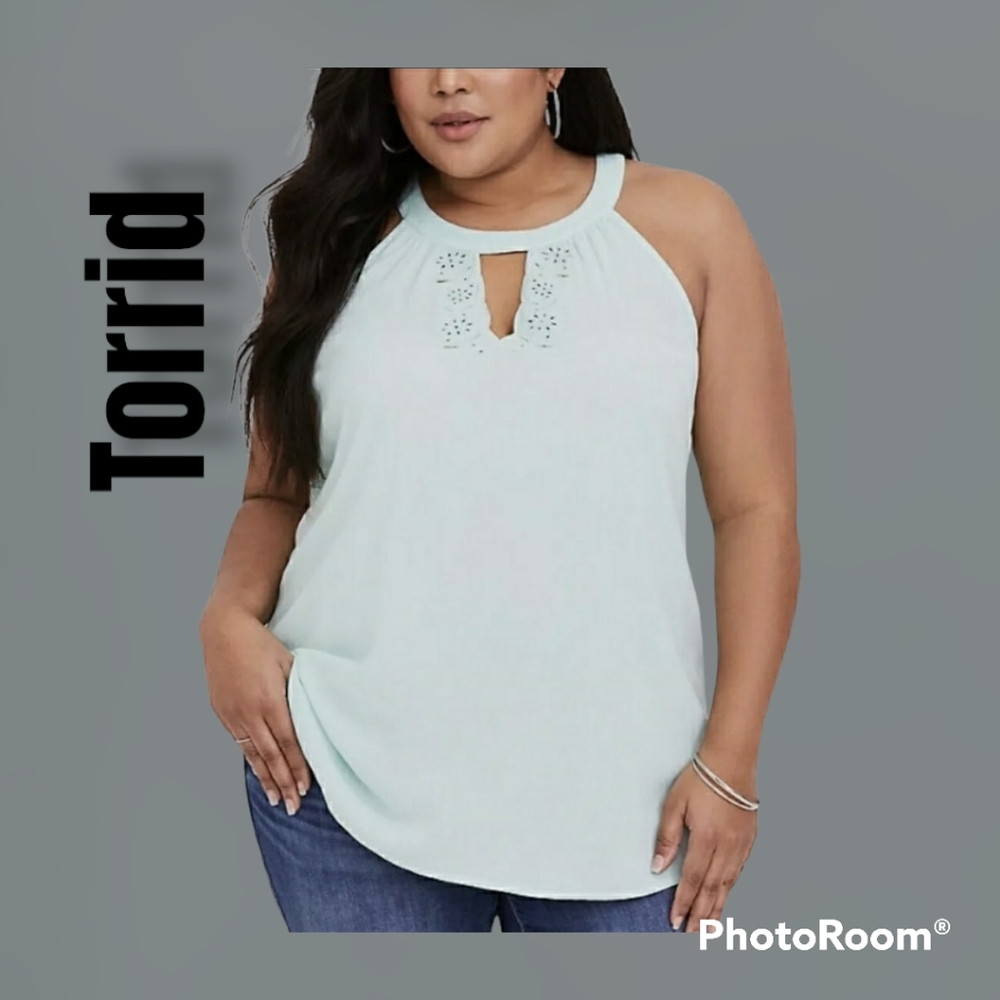 Torrid mint green goddess sleeveless blouse size 1
